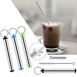 Portable Stainless Steel Eco Friendly Telescopic Traveling Drinking Straw Corporate Gifts Singapore