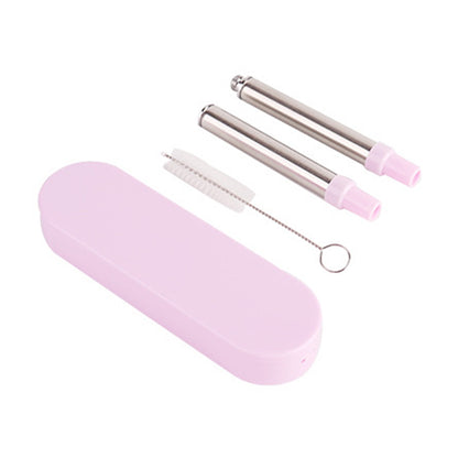 Collapsible Stainless Steel Metal Straw with Brush Corporate Gifts Singapore