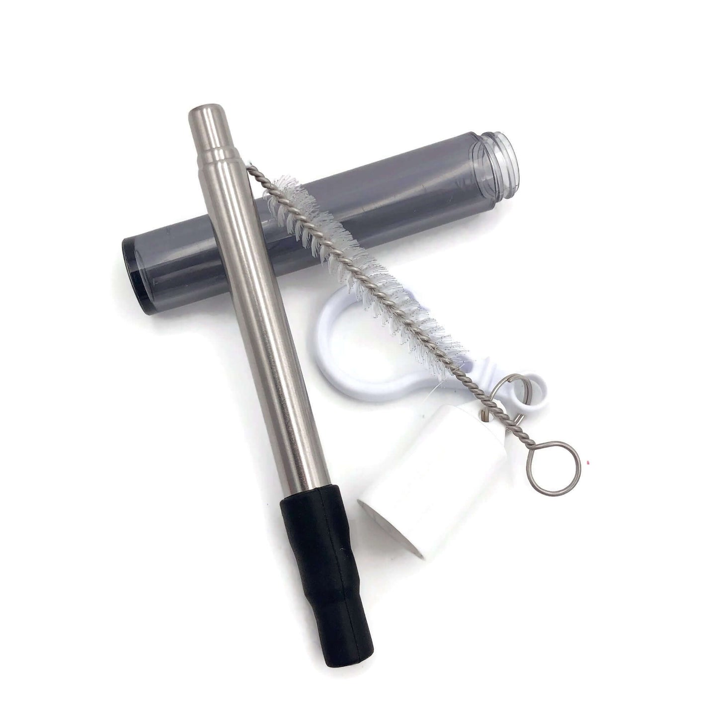 Collapsible Metal Straw in Plastic Cylinder Container Corporate Gifts Singapore