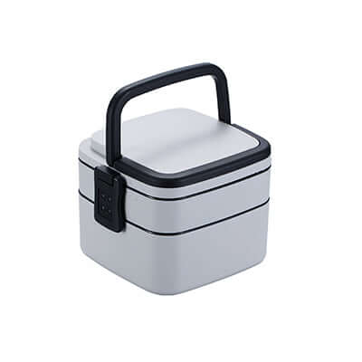 BPA-Free Square Double Layer Lunch Box with Spoon Corporate Gifts Singapore
