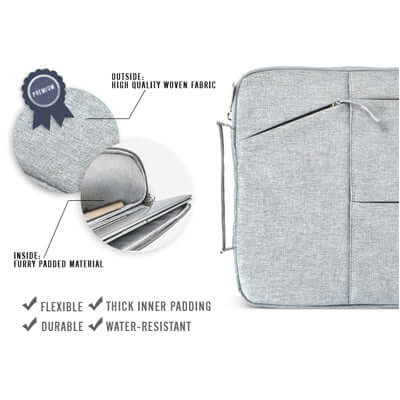 Multi Zip Padded Laptop Sleeve with Handle Corporate Gifts Singapore