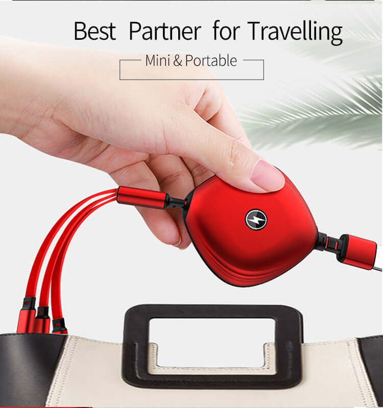 Fast Charging 3 in 1 Retractable Cable Corporate Gifts Singapore