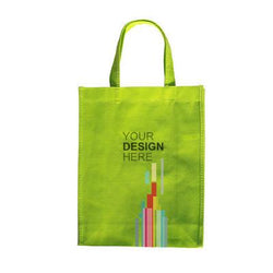 Non-Woven Bag in vibrant green color with customizable design for corporate gifts.