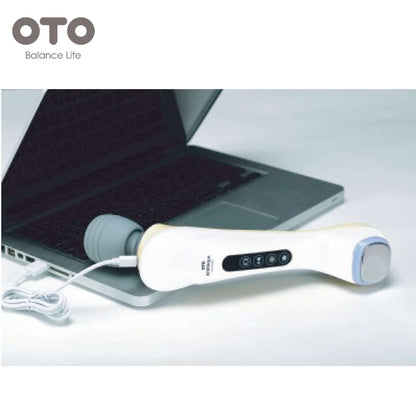 OTO Energia beauty device on a laptop, perfect for skincare routines and corporate gift.