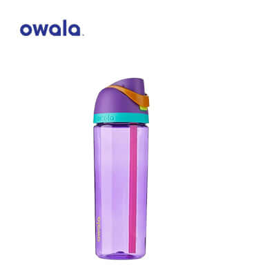 Owala Freesip Tritan in purple, a versatile hydration solution ideal for corporate gifts, featuring a built-in straw and leak-proof design.