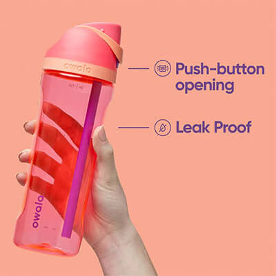 Owala Freesip Tritan showcasing push-button opening and leak-proof design for ultimate hydration.