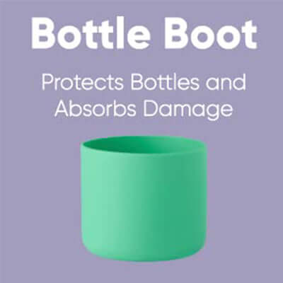 Owala Slilicone Boots in green, protects bottles and absorbs damage, perfect corporate gift for bottle lovers.