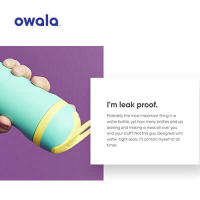 Owala Stainless Steel Flip bottle highlighting its leak-proof design and vibrant color for stylish hydration.