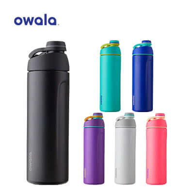 Owala Twist Stainless Steel water bottles in various colors, perfect as a stylish corporate gift.