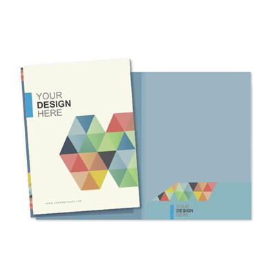 Colorful custom Paper Folder design with geometric patterns, ideal for corporate gifts and document organization.