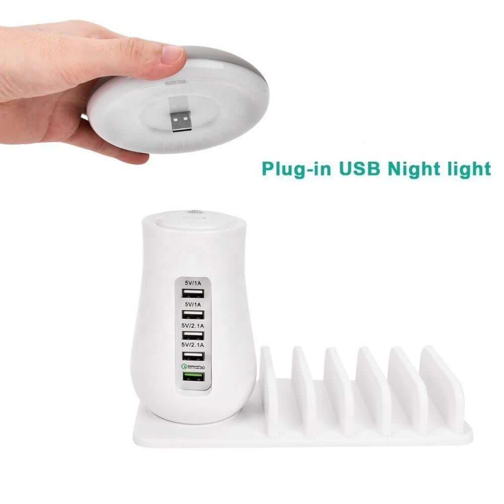5 Port Quick Charger with Night Lamp Corporate Gifts Singapore
