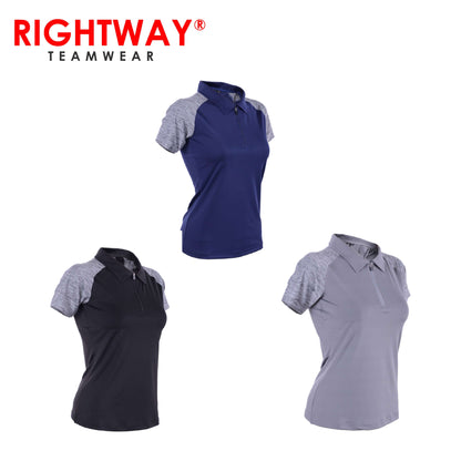 Rightway WOZ 44 Women Zipper Under-Armour Inspired T-Shirt available in black, navy, and gray.