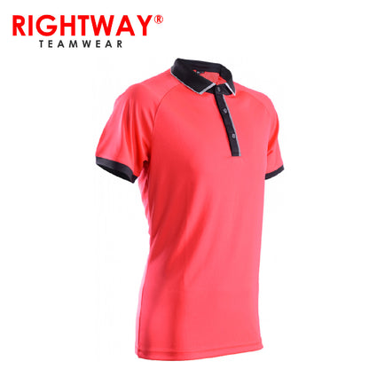 Rightway MOP 46 Reflective Placket Design Polo T-Shirt in vibrant red with stylish collar design