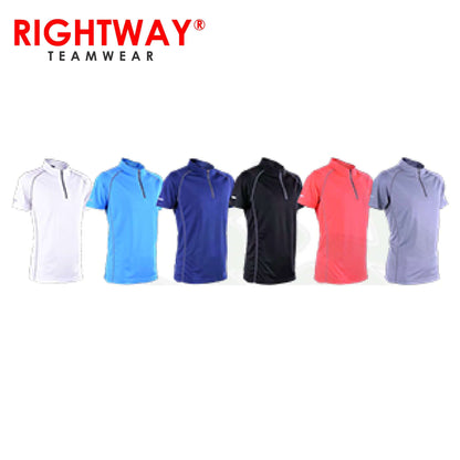 Rightway MOZ 45 Reflective Design Zipper polos in various colors and sizes, ideal for corporate gifts and outdoor activities.