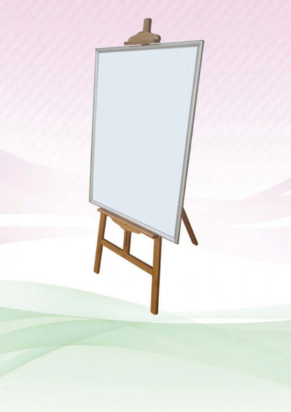 Bamboo Easel Stand showcasing a blank poster on an elegant background, perfect for corporate gifts.