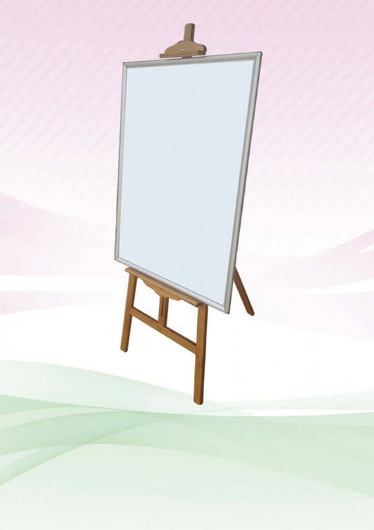 Bamboo Easel Stand showcasing a blank poster on an elegant background, perfect for corporate gifts.