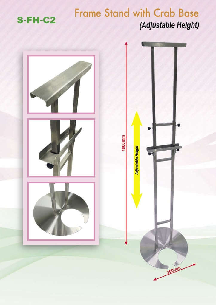 Adjustable Poster Stainless Steel Frame Stand with Round Base Corporate Gifts Singapore