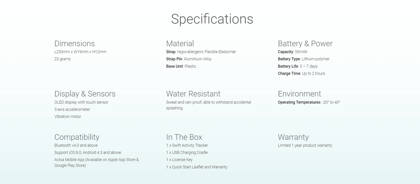 Actxa Swift Fitness Tracker Corporate Gifts Singapore