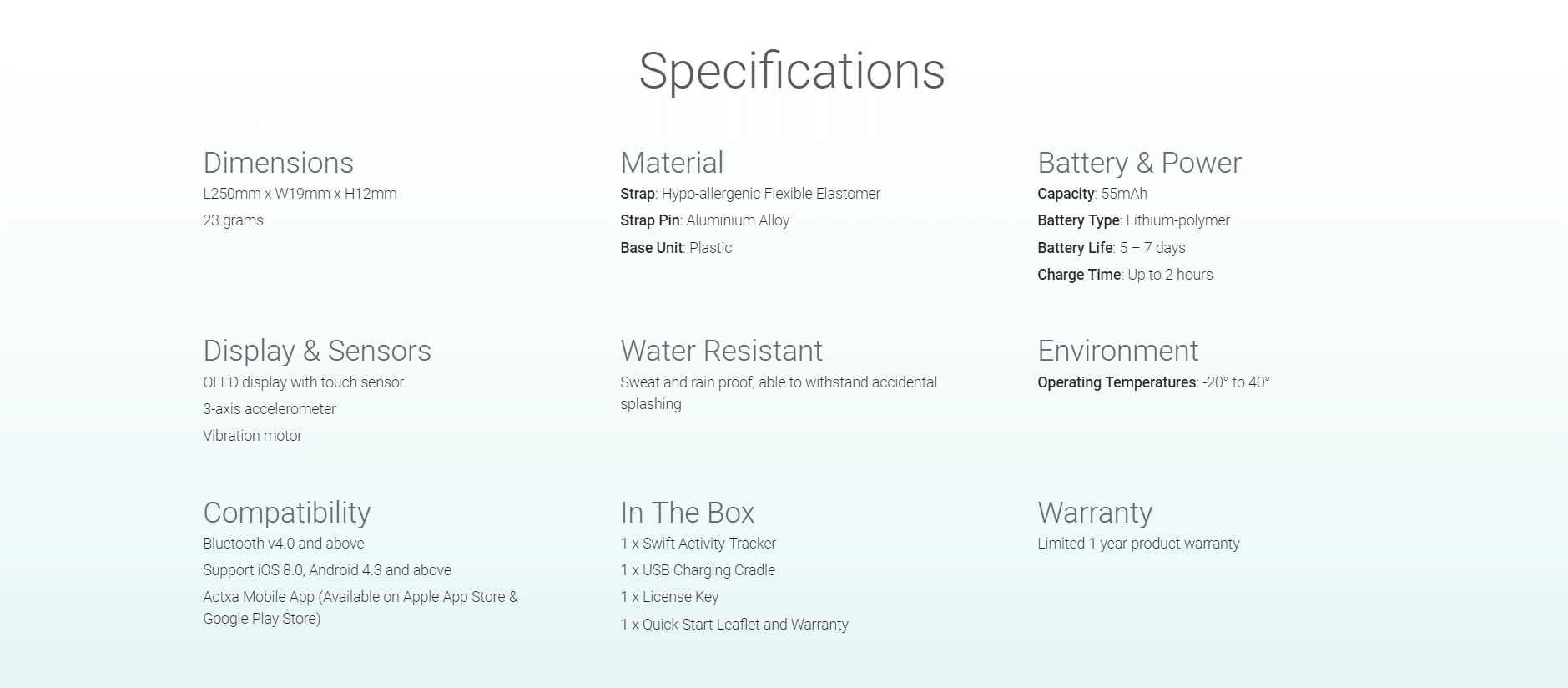 Actxa Swift Fitness Tracker Corporate Gifts Singapore