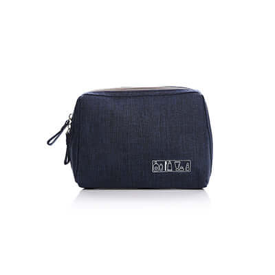 Snow Canvas Travel Organiser Pouch in navy blue, ideal for travel and organization, perfect as a corporate gift.