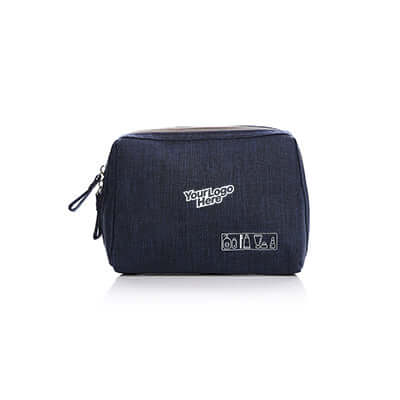 Snow Canvas Travel Organiser Pouch in navy blue, perfect for corporate gifts and on-the-go organization.