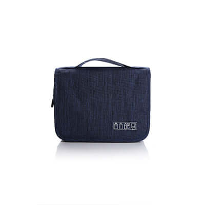 Snow Canvas Toiletries Pouch in navy blue, ideal for organization and travel essentials, a perfect corporate gift.