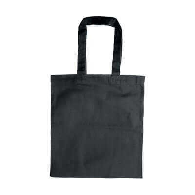 10oz Canvas Tote Bag in black, eco-friendly and reusable for everyday errands, perfect as a corporate gift.