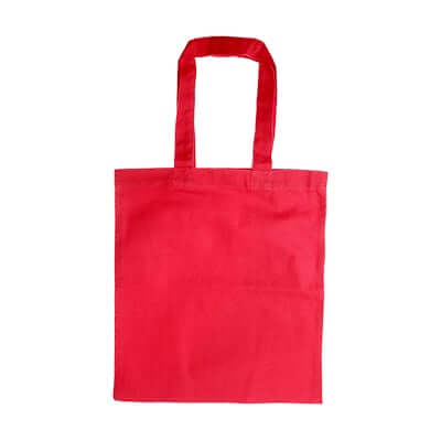 10oz Canvas Tote Bag in red, perfect for everyday errands and eco-friendly use.