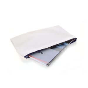 A4 Canvas Pouch with Zipper holding documents, ideal for corporate gift and daily organization.