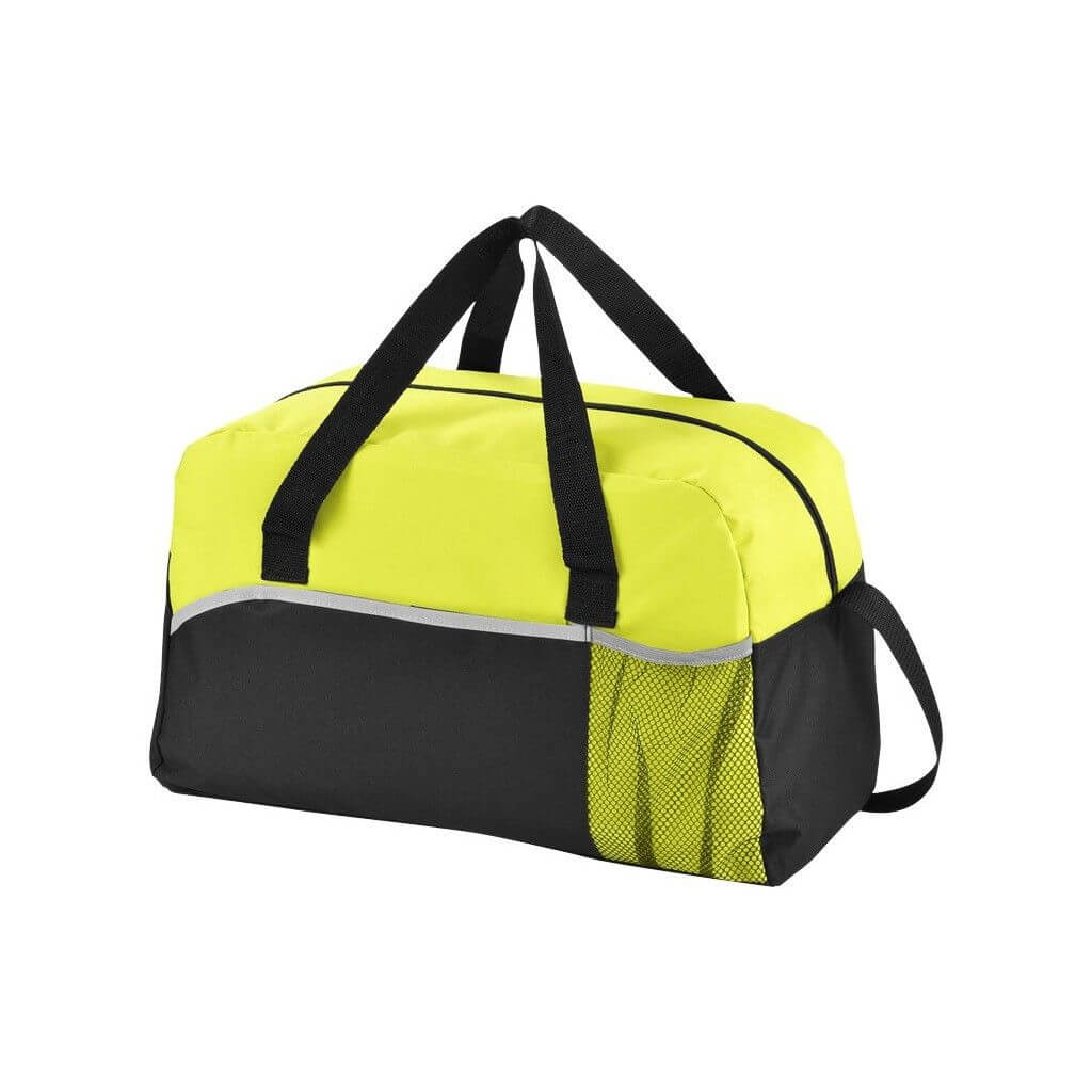Energy Duffel Bag in vibrant yellow and black, perfect for active lifestyles and corporate gifts.