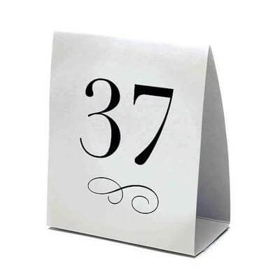 Tent Card displaying the number 37, ideal for corporate events and trade shows.