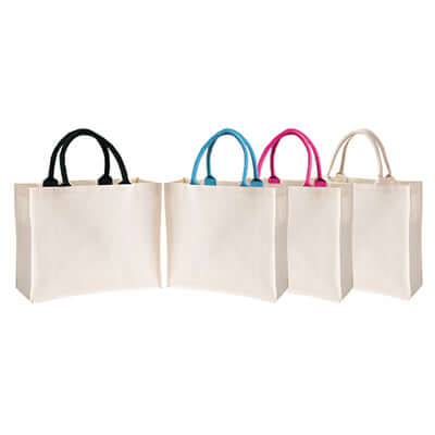 Laminated Canvas Bag in various colors, perfect for picnics and outdoor adventures as a stylish corporate gift.