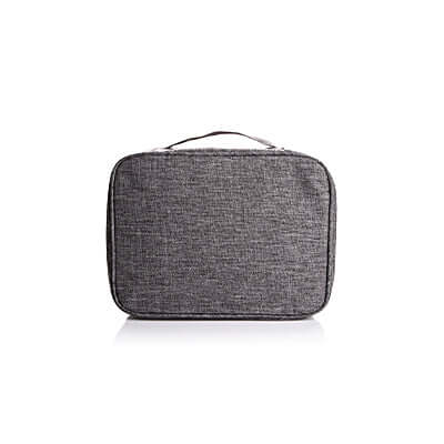 Travel Digital Pouch in durable gray fabric, ideal for organizing travel accessories and tech gear.