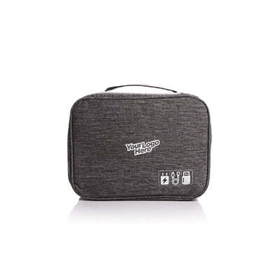 Travel Digital Pouch with multiple compartments for organized travel accessories and corporate gift branding.