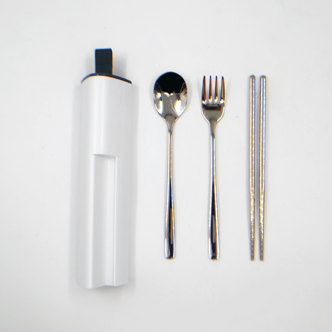 3 in 1 Stainless Steel Cutlery Set with Phone Holder Corporate Gifts Singapore