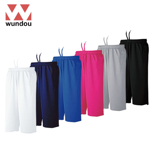 Wundou P3070 Quick-Dry Knee-Length Sweat Trousers collection in various colors with drawcord waist.