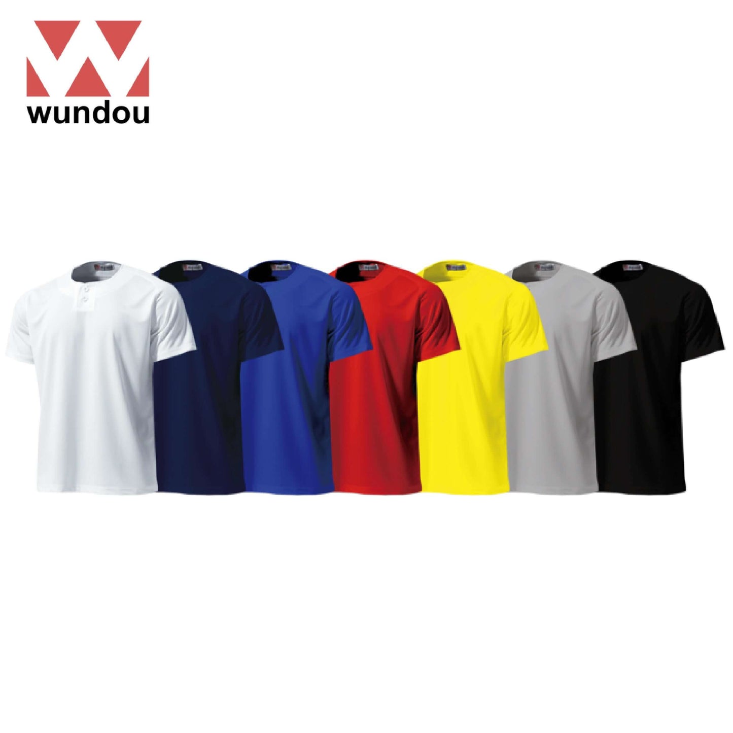 Wundou P2710 2-Button Baseball Jersey in various colors, perfect for sports activities and corporate gift.