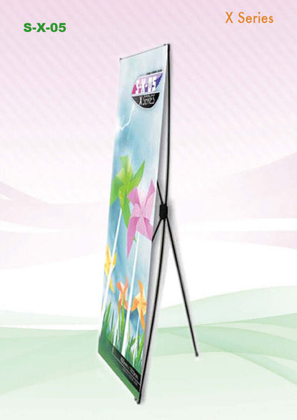 X-Stand Banner showcasing colorful flowers, perfect for events and as a Corporate Gift.