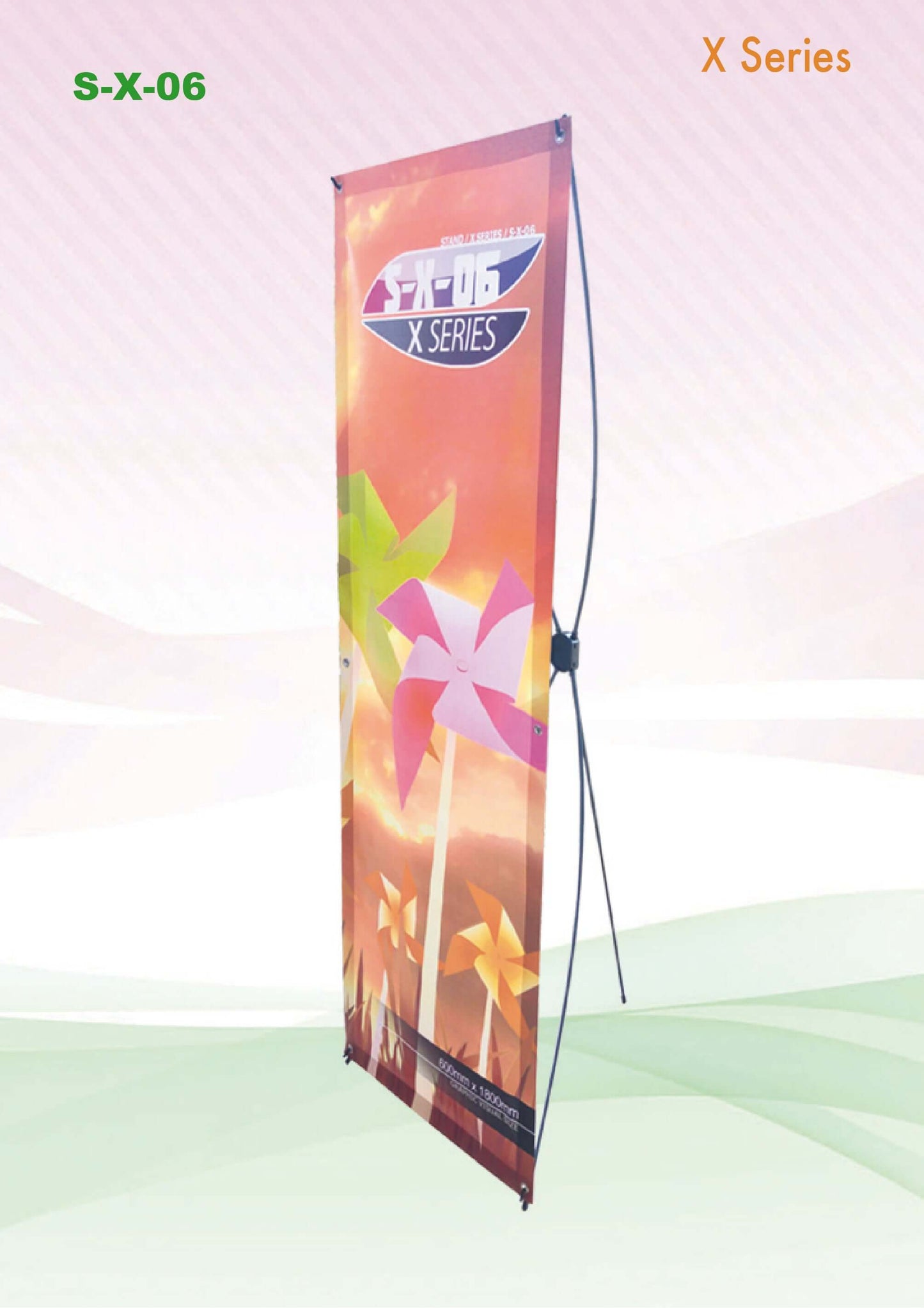 X-Stand Banner featuring colorful graphics and sleek design for promotional use