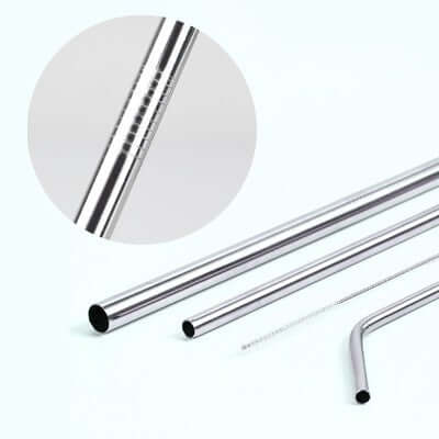 4-in-1 Silver Stainless Steel Drinking Straw Gifts Set Corporate Gifts Singapore