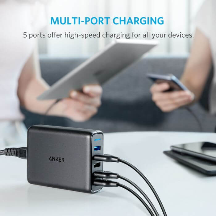 Anker PowerPort Speed 5 Ports 63W With Dual Quick Charge 3.0 Charging Station Corporate Gifts Singapore