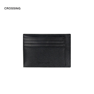 Crossing Elite Leather Card Case [11 Card Slots] RFID in sleek black leather with multiple card slots.