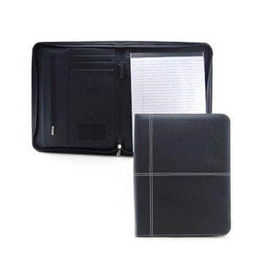 A4 Bicast Leather Document Holder showing interior pockets and writing pad, ideal corporate gift for professionals.