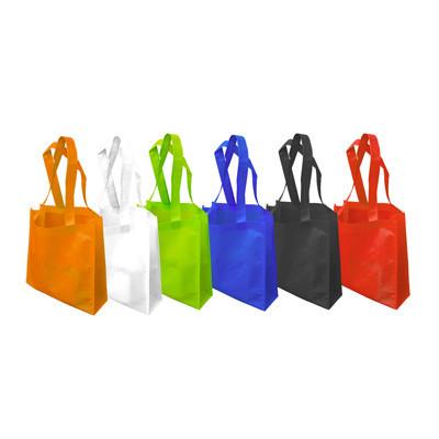 A4 Landscape Non Woven Bag collection: bags in vibrant colors like orange, white, green, blue, black, and red.