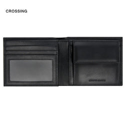 Crossing Elite Bi-fold Leather Wallet With Window And Coin Pocket RFID Corporate Gifts Singapore