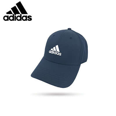 adidas Performance Sports Cap in navy blue featuring embroidered logo, perfect for athletes and corporate gifts.
