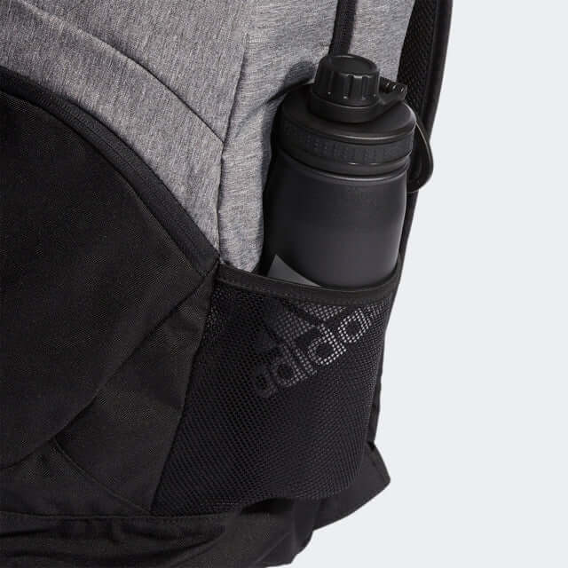 adidas Casual Back Pack side pocket with water bottle, designed for everyday use and customizable.