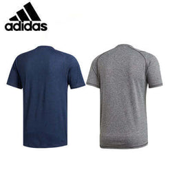 adidas Freelift Sport Ultimate Heather Tee in Tech Indigo Mel and Black Melange colors, perfect for workouts and as a Corporate Gift.