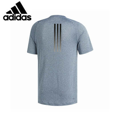 adidas Freelift Tech Climacool Fitted Tee Shirt back view showing three-stripe logo design.