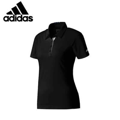 adidas Ladies Standard Golf Polo Tee in black, ideal for stylish comfort on the golf course.